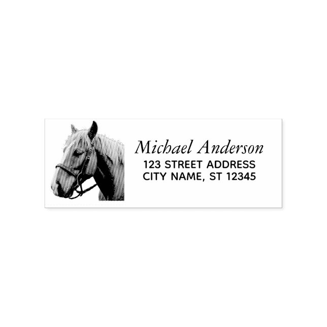 Trendy Personalisiert Horse Rücksendeadresse Rubbe Gummistempel (Prägung)