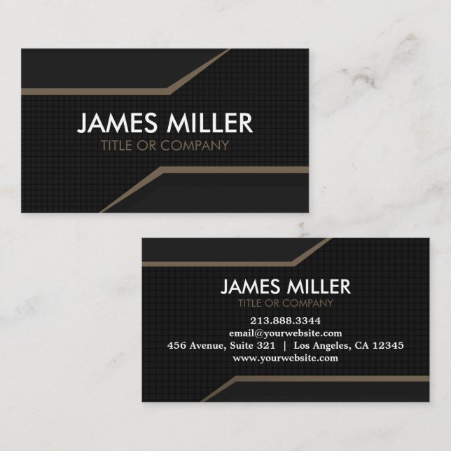 Trendy Personalisiert Moderne Luxus Black Gold Visitenkarte (Vorne/Hinten)