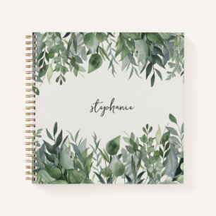 Trendy Personalisiert Name Eukalyptus Greenery Notizbuch