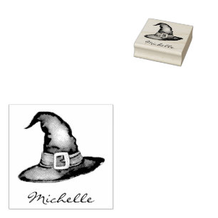 Trendy Personalisiert Name Hexenhut Halloween Gummistempel