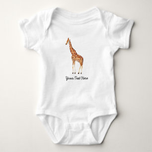 Trendy Personalisiert Safari Animal niedlich Giraf Baby Strampler