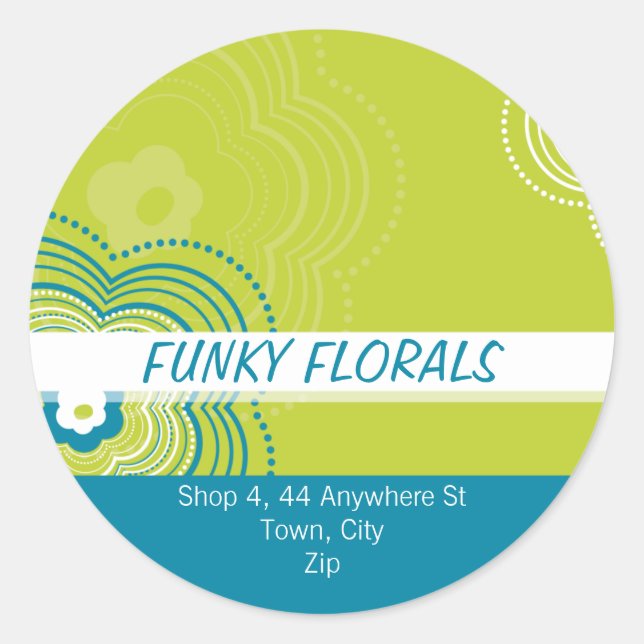 TRENDY PERSONALISIERT STICKER :: funky Blume 12 (Vorderseite)