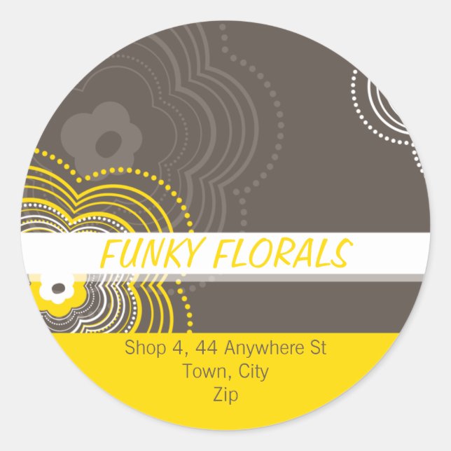 TRENDY PERSONALISIERT STICKER :: funky Blume 7 (Vorderseite)