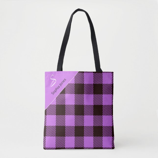 Trendy Personalisiert Tartan Teacher Danke für Ihr Tasche (Vorderseite)