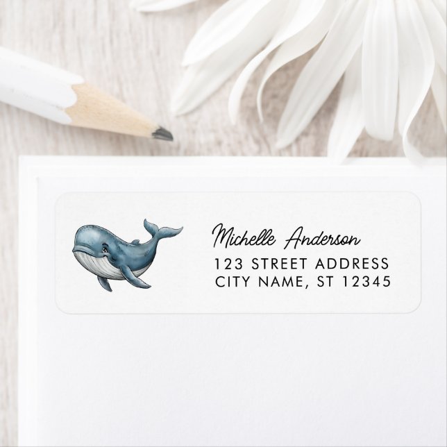 Trendy Personalisiert Whale Rücksendeadresse (Insitu)