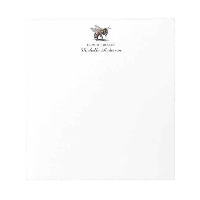 Trendy Personalized From the Desk of Honey Bee     Notizblock (Vorderseite)