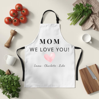 Trendy Personalized Mom We Love You Apron Schürze
