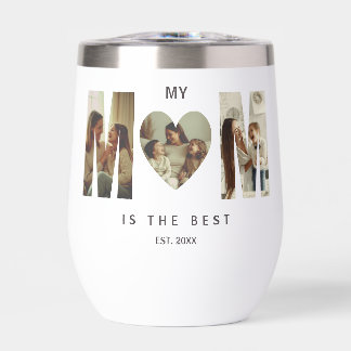 Trendy Personalized Photo MOM Heart Tumbler