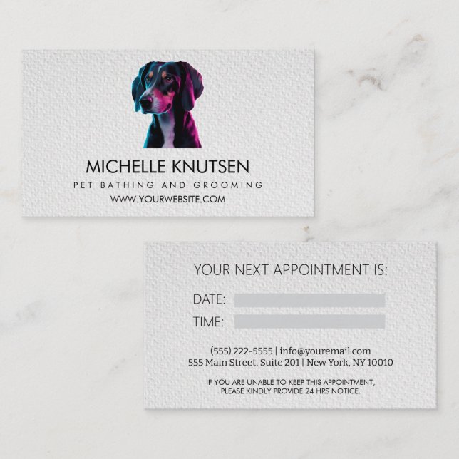 Trendy Pet Bade and Grooming Termin Card Visitenkarte (Vorne/Hinten)