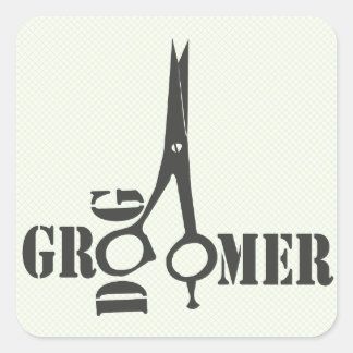 Trendy Pet Stylist Tiersalon Grooming Quadratischer Aufkleber