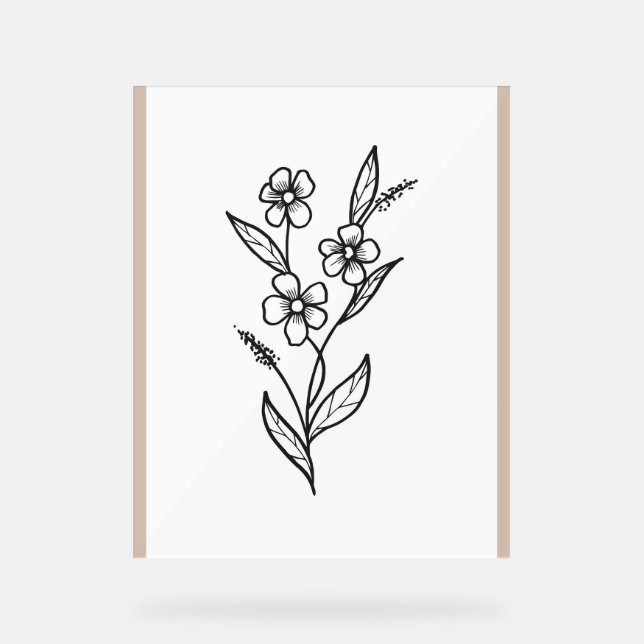Trendy Pflanze Design Acrylschild (Vorderseite)