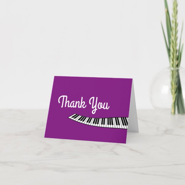 Trendy Piano Keyboard, Musical, vielen Dank Dankeskarte (Vorderseite)