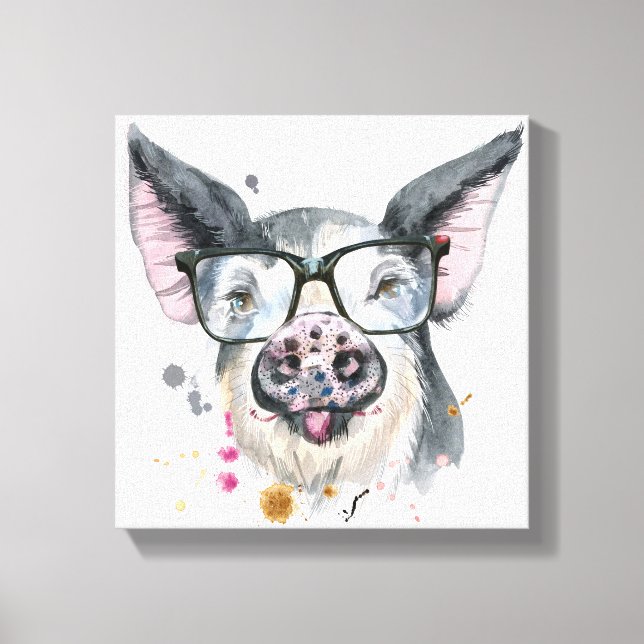 Trendy Pig Leinwanddruck (Vorderseite)