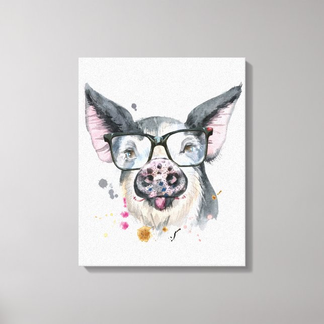Trendy Pig Leinwanddruck (Vorderseite)