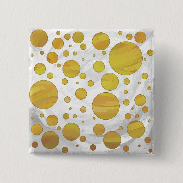 Trendy Pineaple Polka Dots Button (Vorderseite)