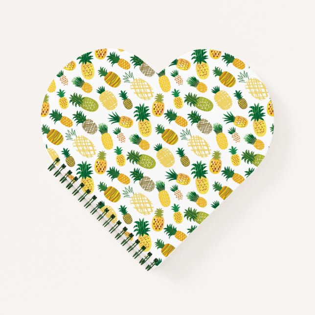Trendy Pineappel Pattern Notizbuch (Vorderseite)