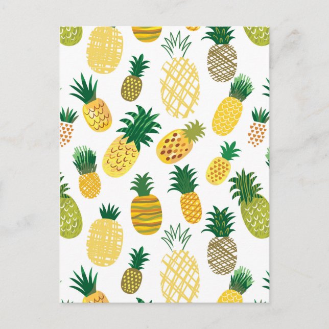 Trendy Pineappel Pattern Postkarte (Vorderseite)
