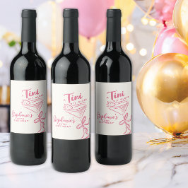 Trendy Pink A Tini Bit Ältere 30. Geburtstag Weinetikett