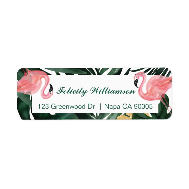 Trendy Pink & Aqua Tropisches Flamingo & Palmenblä (Vorne)