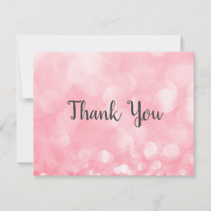 Trendy Pink Bokeh Business Danke Karte