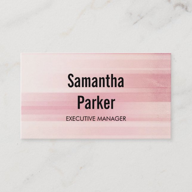 Trendy Pink Contemporary Führungskraft Manager Visitenkarte (Vorderseite)