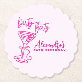 Trendy Pink Dirty Thirty 30th Birthday Untersetzer