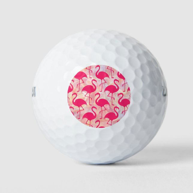 Trendy Pink Flamingo Muster Golfball (Vorderseite)