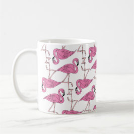 Trendy Pink Flamingo Muster Kaffeetasse