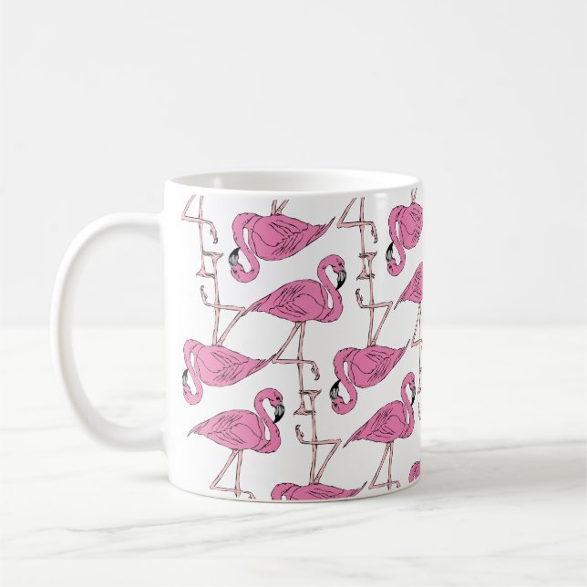 Trendy Pink Flamingo Muster Kaffeetasse (Links)