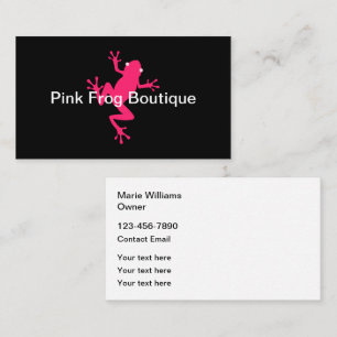 Trendy Pink Frog Fashion Boutique Business Cards Visitenkarte