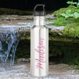 Trendy Pink Girls Name Handgeschriebenes Skript be Edelstahlflasche