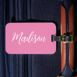 Trendy Pink Girls Name Handgeschriebenes Skript be Gepäckanhänger