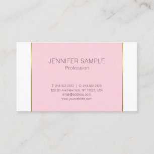 Trendy Pink Gold Design Moderne Elegant Sauber Sch Visitenkarte