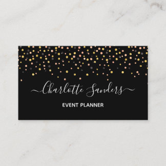 Trendy pink gold Glitzer confetti Visitenkarte
