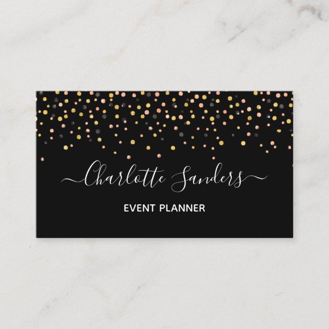 Trendy pink gold Glitzer confetti Visitenkarte (Vorderseite)