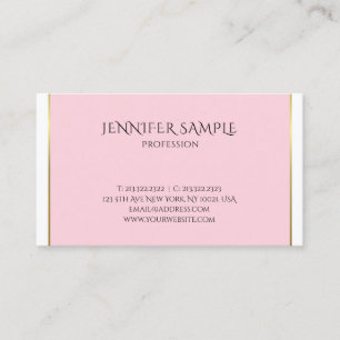 Trendy Pink Gold Modish Anspruchsvoller Schlichter Visitenkarte