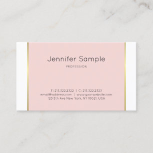 Trendy Pink Gold White Elegant Grafik Design Visitenkarte