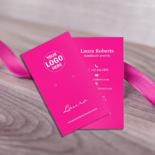 Trendy Pink Hinzufügen Ihres Logos Ohrenanzeige Visitenkarte