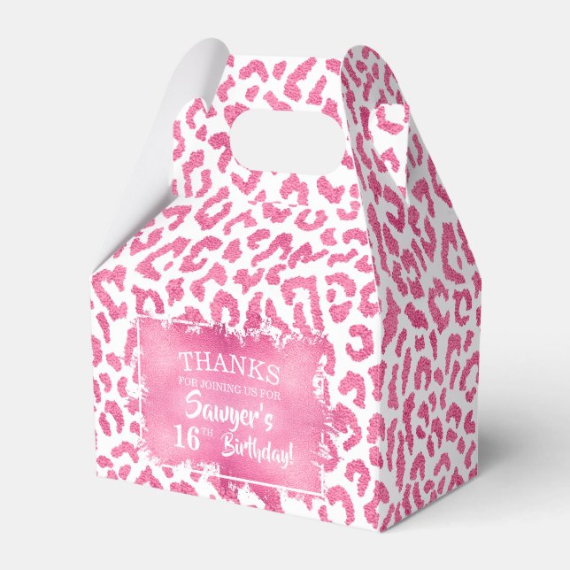 Trendy Pink Leopard Geschenkschachtel (Vorderseite)