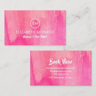 Trendy Pink Salon Makeup Hair Stylist Visitenkarte