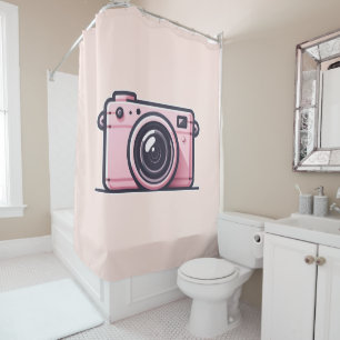 Trendy Pink Snapshot Fotokamera Fotografie Duschvorhang