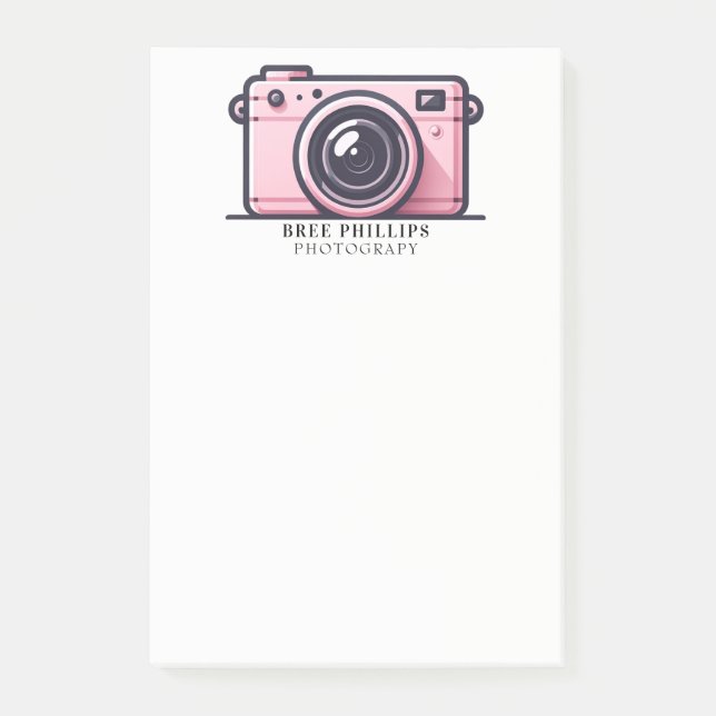 Trendy Pink Snapshot Fotokamera Fotografie Post-it Klebezettel (Vorderseite)