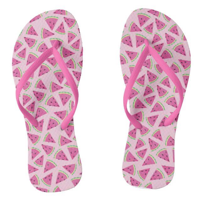 Trendy Pink Tropical Watermelon Muster Flip Flops (Fußbett)