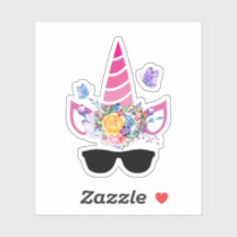 Trendy Pink Unicorn in Sonnenbrille