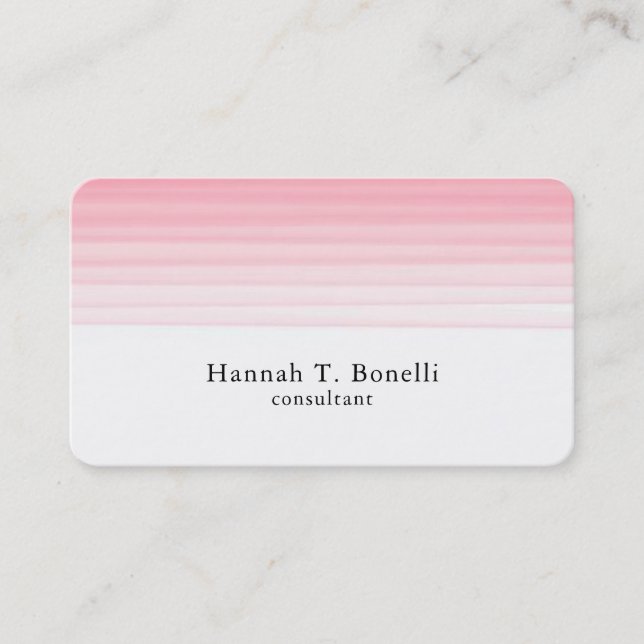 Trendy Pink White Schlicht Creative Modern Feminin Visitenkarte (Vorderseite)