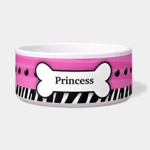 Trendy Pink Zebra Streifen Custom Haustier Dog Foo Napf