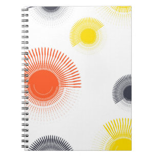 Trendy, playful, lively, cool, circular geometric notizblock