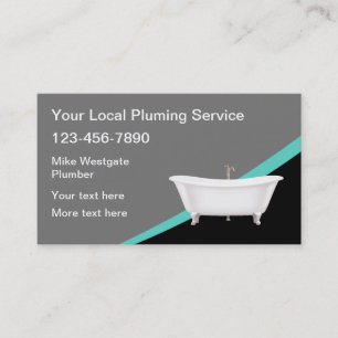 Trendy Plumber Business Cards Visitenkarte