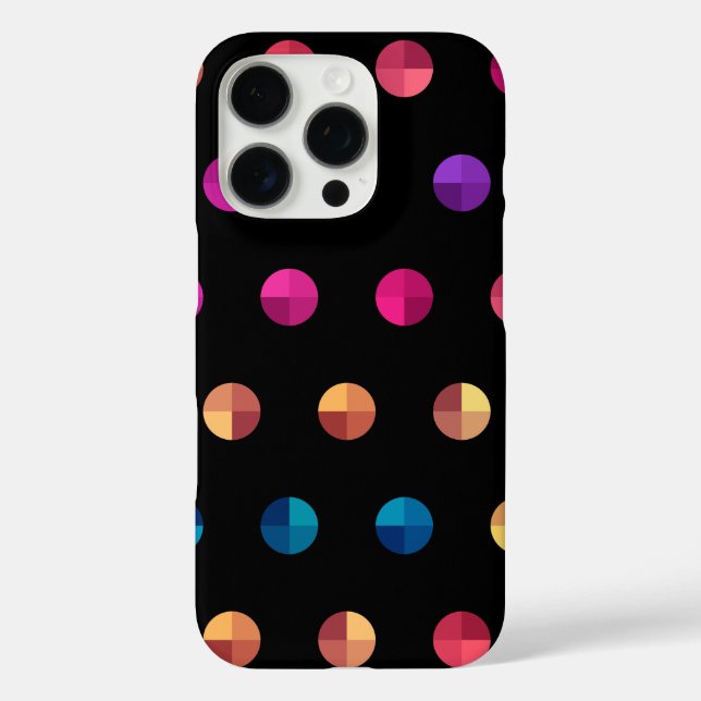 Trendy Polka Dots iPhone 16 Pro Hülle (Rückseite)