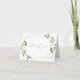 Trendy Polterabend Geometric Watercolor Gold Dankeskarte